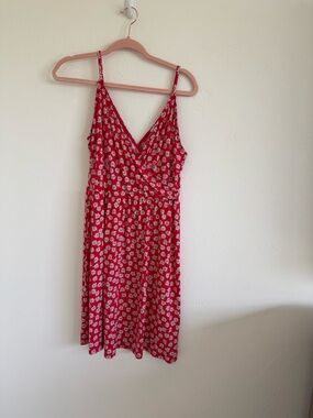 Gilli Red Floral Wrap Mini Dress